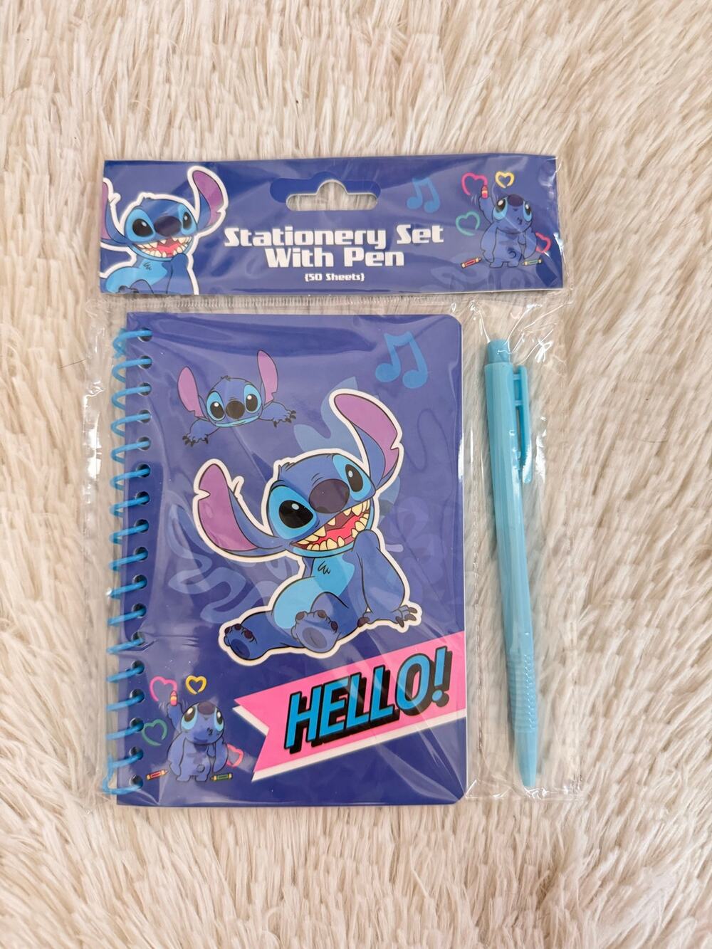Lilo and Stitch Stationery Set spiral notebook size A6 with Pen 50 sheets